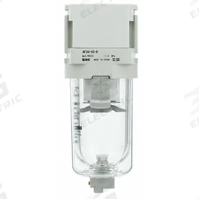 SMC Air Filter: Coalescing, 1/4 in NPT, 5 micron, 145 psi Max Op Pressure, Plastic Bowl - SMC FRL Air Filters