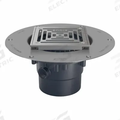 ZURN Floor Drain: 9 7/8 in Overall Dia, 5 in Grate Size, 3 in Nominal Pipe Size - Height Adjustable Floor Drains