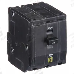 SQUARE D Miniature Circuit Breaker: 30 A, 120/240V AC, Three Phase, 22kA at 120/240V AC, 3 Poles (MPN QO330VH). Key specifications — Phase: Three; Amps: 30 A; AC Voltage Rating: 120/240V AC; Max. AIR Rating: 22kA at 120/240V AC; For Use With: QO Load Centers and NQ Panelboards; Brand: SQUARE D.