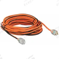 APPROVED VENDOR Extension Cord: Outdoor Use, 50 ft Lg, Outlet, 5-15P, 14/3, SJTW, Black/Orange (MPN 1FD55). Key specifications — Brand: APPROVED VENDOR; Temperature Rating: -40° to 167°F; NEMA Plug Configuration: 5-15P.