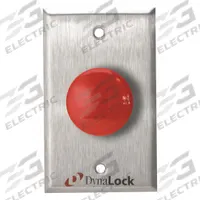 DYNALOCK Exit Push Button: 4 1/2 in Ht, 1 3/4 in Dp, 2 3/4 in Wd, Silver, Silver – Stainless Steel (MPN 6230). Key specifications — Color: Gray; Product Type: Exit Push Button; Brand: DYNALOCK.