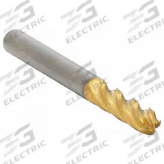 APPROVED VENDOR Ball End Mill: Carbide, TiN Coated, 4 Flute, 13/64" Mill Dia, 5/8" LOC, 2-1/2" OAL (MPN 223-001059)