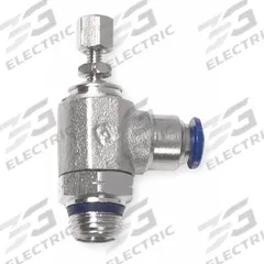AIGNEP USA Universal Flow Control: Elbow Fitting, Knob, 1/8 in Valve Body Size, 1/8 in Tube (MPN 88978-02-02). Key specifications — attr947203: Stainless Steel; attr947205: AIGNEP USA.