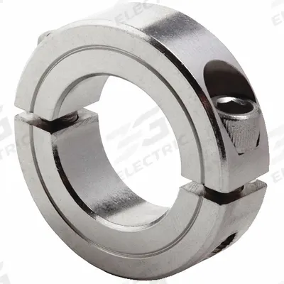 Dayton Shaft Collar: 2-Piece, Inch, Round, Clamp-On, 1 3/4 in Bore Dia - Stainless Steel Shaft Collars