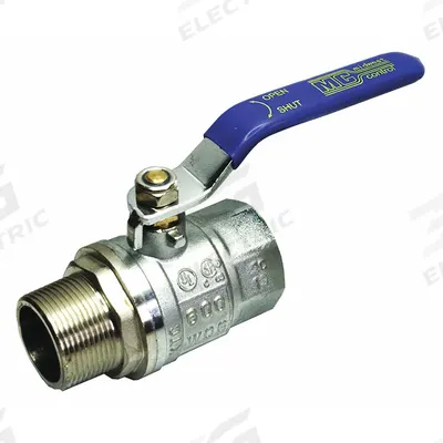 APPROVED VENDOR Manual Two-Way Ball Valve: 1 1/2 in, Nickel-Plated Brass, Straight, MNPT x FNPT - Brass Ball Valves