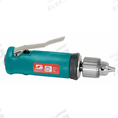 DYNABRADE Air-Powered Drill: 1/4 in Chuck, 20,000 RPM, 0.5 hp, Keyed - Inline Air-Powered Drills