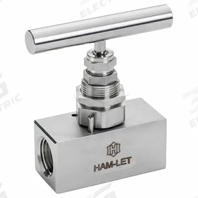 HAM-LET Screwed Bonnet Needle Valve: Inline Valve Body, 316 Stainless Steel, Screw-In Bonnet - Stainless Steel Straight-Body Needle Valves