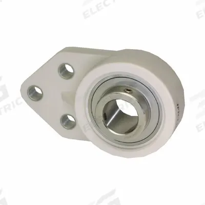 IPTCI BEARINGS 3 Bolt Flange Bearing: Radial Ball, 1/2 in Bore, PBT Plastic - Washdown Flange-Mount Ball Bearings