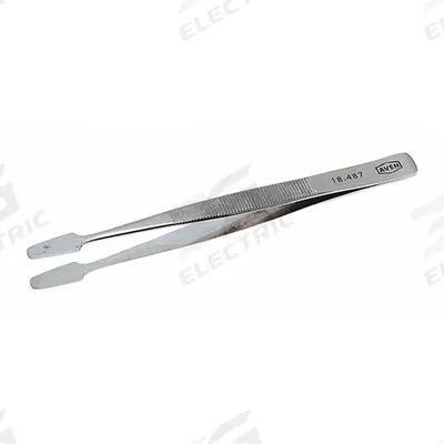AVEN Tweezers: Stainless Steel, Flat, Bent Tip - General Purpose Tweezers