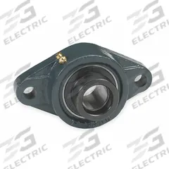 DAYTON 2 Bolt Flange Bearing: Radial Ball, 1 1/2 in Bore, Cast Iron, Eccentric Collar, 6 3/4 in Lg (MPN 3FCW9). Key specifications — Bore Type: Cylindrical; Brand: DAYTON; Lubricant Material: NLGI #2 Equivalent; Mounting Bolt Size: 1/2 in; Split Housing: Not Split; System of Measurement: Inch.