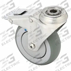 MEDCASTER Bolt-Hole Caster: Swivel, No Brake, Rubber, 4 in Wheel Dia., 1 1/4 in Wheel Wd, Green (MPN SS04AMX125DLHK01). Key specifications — attr1111490: MEDCASTER; attr1176865: Swivel.