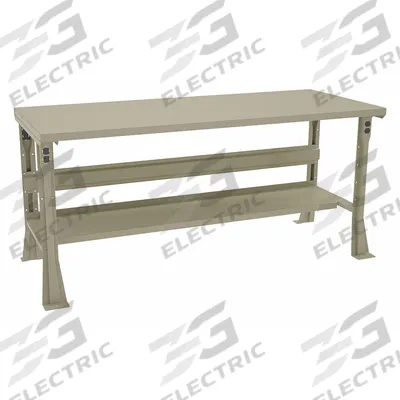 TENNSCO Workbench: Fixed Ht, Steel, 72 in x 30 in, 1,800 lb Overall Load Capacity - Open-Base Workstations