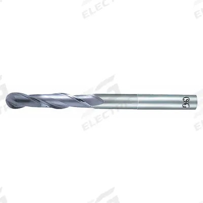 OSG Ball End Mill: Carbide, Diamond Coated, 2 Flute, 3/8" Mill Dia, 7/8" LOC - Carbide Ball End Mills for Graphite & Carbon Fiber