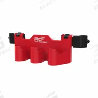 MILWAUKEE PACKOUT Tool Box Battery Rack Attachment: 5 in W x 4 13/16 in H x 16 13/16 in L, Red (MPN 48-22-8604). Key specifications — attr1120120: Impact-Resistant; attr1120130: MILWAUKEE; attr1120217: ABS Plastic; attr1120218: Red; attr1126375: Rolling Tool Boxes.
