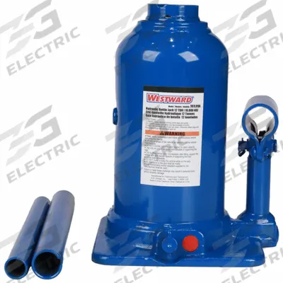 WESTWARD High-Clearance Bottle Jacks: Steel, Manual Handle, Mechanical, 12 ton Load Capacity
