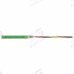 CHAINFLEX Bus Cable: (2) Pr 22 AWG (0.38), PUR, Order by the Foot, Profinet, Green (MPN CFSP-182-060). Key specifications — Bus System: Profinet; Conductor Grouping: (2) Pair 22 AWG; Minimum Bend Radius Factor - Fixed: 5 x OD; Minimum Bend Radius Factor - Flexible: 8 x OD; Shielding: Shielded; Brand: CHAINFLEX.