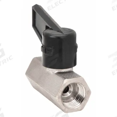 LEGRIS Manual Two-Way Ball Valve: 1/2 in, Nickel-Plated Brass, Straight, FBSPP x FBSPP - Mini Brass Ball Valves