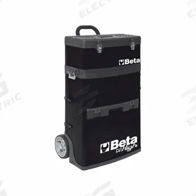 BETA Two-Module Tool Trolley: 19 1/2 in W 13 3/16 in D 36 1/4 in H, Plastic/Steel - Steel Rolling Tool Boxes with Drawers