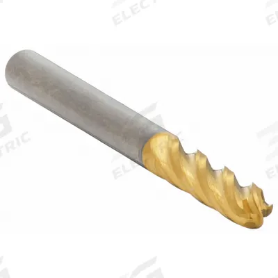 APPROVED VENDOR Ball End Mill: Carbide, TiN Coated, 4 Flute, 7 mm Mill Dia, 19 mm LOC - General Purpose Carbide Ball End Mills