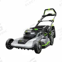 EGO Walk-Behind Lawn Mower: Self-Propelled, 21 in Cutting Wd, Bag/Mulch/Side Discharge Location (MPN LM2125SP). Key specifications — Run Time: 50 min; Cutting Height Adjustment: Single-Point; Battery Platform: POWER+; Deck Material: Polycarbonate; Brand: EGO; Speed Settings: Variable; Filter - Kit Contents: Battery Included; Power Source: Battery-Powered.