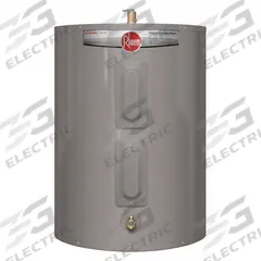 RHEEM Electric Water Heater: 240V AC, 28 gal, 4,500 W, Single Phase, 30 in Ht, 21 gph @ 90°F (MPN PROE28 S2 RH95). Key specifications — Phase: Single; Brand: RHEEM.