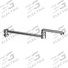 CHICAGO FAUCETS Spout: Spout, Double-Joint, Double Jointed/Swivel Spout, Brass, Polished Chrome (MPN DJ18LEOJKAB). Key specifications — Includes: Mounting Hardware; Product Type: Spout; Spout Style: Double Jointed/Swivel; Body Material: Brass; Color/Finish: Polished Chrome; Brand: CHICAGO FAUCETS.