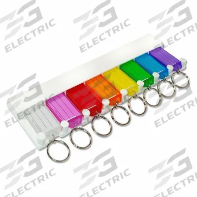 LUCKY LINE PRODUCTS Key Tag Rack: 8 Key Capacity, 2 1/2 in Ht, 10 in Wd - Key Racks & Binders