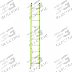 WERNER Extension Ladder: 20 ft Ladder Size, Fiberglass, 375 lb Load Capacity, 38 lb Wt, 2 Sections (MPN B7120-2). Key specifications — Color: Green; Brand: WERNER; Included Features: Mar-Resistant End Caps; Removable Fly: Removable.