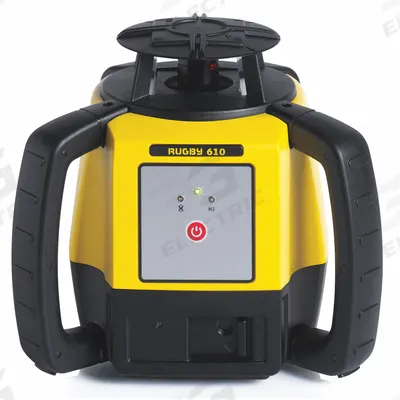 LEICA RUGBY Rotary Laser Kit: 2,600 ft Range w/Receiver, Red Beam, Horizontal - Horizontal-Beam Rotary Laser Level Kits