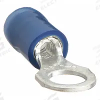 STA-KON Ring Terminal: Blue, Nylon Insulation, #6 Stud Size, 18 AWG to 14 AWG Wire Sizes, 600 V (MPN RB14-6). Key specifications — attr1308027: STA-KON; attr1356587: Serrated.