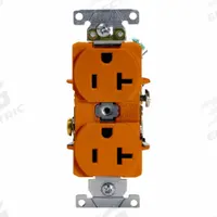 LEVITON Plugs and Receptacles: Duplex, 5-20, Orange, 125V AC, 20 A, 2 Pole / 3 Wire (MPN 5362-SO)