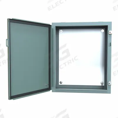 HAMMOND Electrical Enclosure: Steel, 24 in x 20 in, NEMA 12/13, w/Panel, Solid Cover - Steel Dust-Tight Enclosures