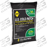 SAKRETE Cold Patch: US Cold Patch, Recycled Asphalt Mix, 50 lb Container Size, Bag, Asphalt, No VOC (MPN 60450007). Key specifications — Series: US Cold Patch; Brand: SAKRETE.