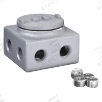 Conduit Outlet Body: Aluminum, Powder Coated, GRSS, 3/4 in Trade Size, 13 Hub Body, Threaded (MPN GRSSA75). Key specifications — Series: For Standard Body; Compatible Conduit Trade Size: 3/4 in; Thread Gender: Female; Hub Style: Threaded; Cover Included: Yes; Body Style: 13 Hub; Connection Type: Threaded; Back Type: Flat.