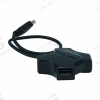 MONOPRICE USB Hub: USB 2.0 Connection, 4 Ports, Black, 11 in Cable Lg (MPN 6631). Key specifications — Connector Type: USB 2.0; Color: Black; Brand: MONOPRICE.