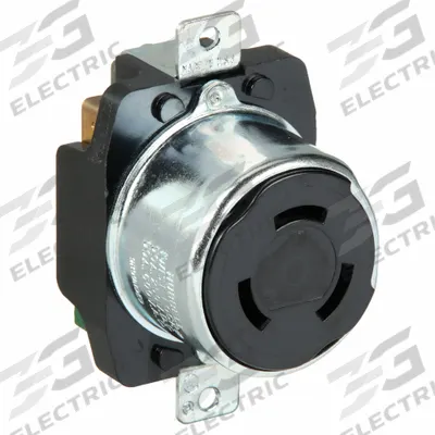 HUBBELL Locking Receptacle: Non-NEMA, Black, 250V DC/600V AC, 50 A Current Rating - General Purpose Receptacles