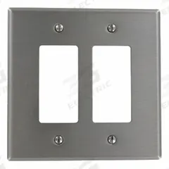 LEVITON Wall Plate: Decorator-Rocker, 2 Gang, Jumbo Size (MPN SO262). Key specifications — Brand: LEVITON; Material: Stainless Steel.