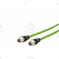 METZ CONNECT M12 Cable: Cat7, M12 Plug Male Straight x M12 plug Male Straight, 5 m Lg, PUR, Green, X (MPN 142M2X11050). Key specifications — Brand: METZ CONNECT; Cable Jacket Color: Green; End 1 Coding: X; End 2 Coding: X; IP Rating: IPX7; Performance Category: Cat7.