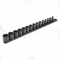 TEKTON Impact Socket Set: 3/8 in Drive Size, Small Set (0-50 pieces) Set Size, 15 Pieces, SAE (MPN SID91112). Key specifications — attr1204251: TEKTON; attr1215453: 3/8 in; attr1215454: 1/4 in to 1 in; attr1224229: Friction.