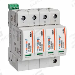 MERSEN SPD: Three Phase, 277/480VAC Wye, 1000V (L-N)/1000V (N-G)/1500V (L-G)/2000V (L-L), 480 V (MPN STP480YN05M). Key specifications — Voltage: 277/480VAC Wye; Includes: Microswitch; Max. Continuing Operating Voltage: 480 V; Voltage Protection Rating: 1000V (N-G); Max. Surge Current per Mode: 75 kA; Brand: MERSEN.