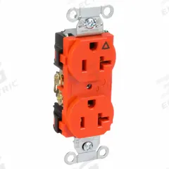 HUBBELL Receptacle: Duplex, 5-20, Orange, 125V AC, 20 A, 2 Pole / 3 Wire (MPN IG5352)