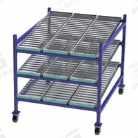 UNEX FLOW CELL Gravity Flow Rack: 48 in x 60 in x 54 in, Tilt, 3 Shelves, Steel (MPN FCM99SR48603). Key specifications — Brand: UNEX FLOW CELL; Decking Material: Steel.