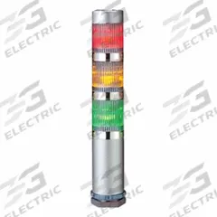 PATLITE Tower Light Assembly: 3 Tier, No Sounder Tier, IP42, Amber/Green/Red, Direct Wire, Steady (MPN MES-302A-RYG). Key specifications — Manufacturer Part Number: MES-302A-RYG; Brand: PATLITE; Operating Voltage: 24V DC; Light Tier Color: Green.