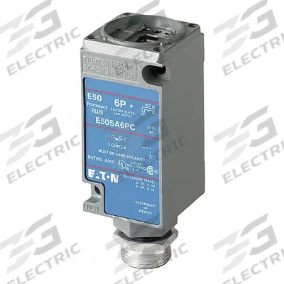 EATON Limit Switch Body: EN50041 Body, 2 Mounting Holes, 1NO/1NC - Body & Receptacle Assemblies for Limit Switches