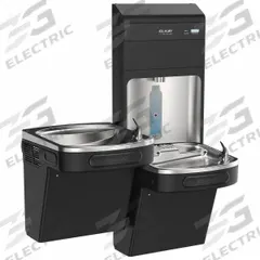 ELKAY Bottle Filling Station: On-Wall, 8 gph @ 50°F, Stainless Steel, Black, 33 3/4 in Ht (MPN LZSTL8WSBPRO-FSR5). Key specifications — Brand: ELKAY; Housing Material: Stainless Steel; Filter Access: Top Panel Access; Housing Finish: Stainless; Chilling Capacity: 8 gph @ 50°F; Housing Color: Black.