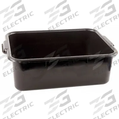CRESTWARE Bus Tub: Black, 7 in Overall Ht, 15 1/2 in Overall Wd, 22 1/2 in Overall Lg - Bus Tubs