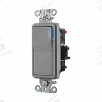 HUBBELL Wall Switch: Rocker Switch, 3-Way, Maintained, Gray, 120/277V AC, 20 A (MPN DS320STILGY). Key specifications — Illuminated: Yes; Voltage Rating: 120/277V AC.