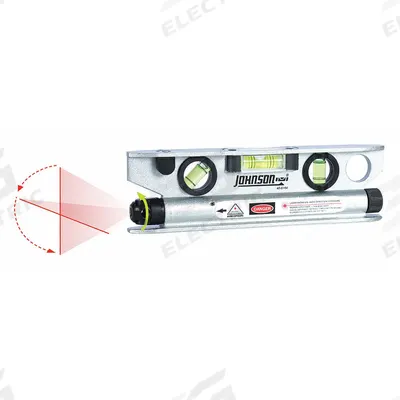 JOHNSON LEVEL Magnetic Laser Torpedo Level: 0 Lines and 1 Dots, Red Beam, 0 Planes, Included - Torpedo Laser Levels