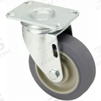 APPROVED VENDOR Plate Caster: Swivel, No Brake, Rubber, 3 1/2 in Wheel Dia., 1 1/4 in Wheel Wd, Slot (MPN P12S-PRP035B-12). Key specifications — Brand: APPROVED VENDOR; Wheel/Tread Color: Gray; Roll Up: Swivel.