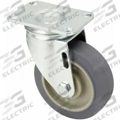 APPROVED VENDOR Plate Caster: Swivel, No Brake, Rubber, 3 1/2 in Wheel Dia., 1 1/4 in Wheel Wd, Slot (MPN P12S-PRP035B-12). Key specifications — Brand: APPROVED VENDOR; Wheel/Tread Color: Gray; Roll Up: Swivel.